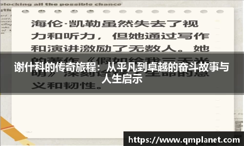 谢什科的传奇旅程：从平凡到卓越的奋斗故事与人生启示